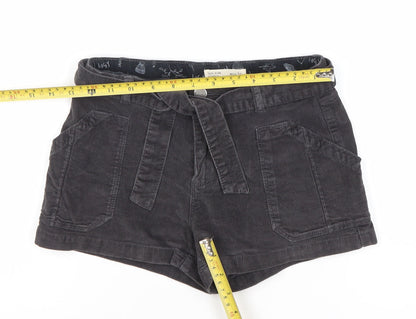 Zara Kids Girls Black Corduroy Paperbag Shorts Age 10 Years 140cm