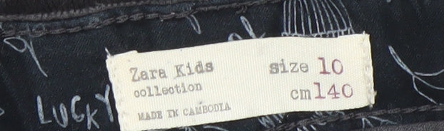 Zara Kids Girls Black Corduroy Paperbag Shorts Age 10 Years 140cm