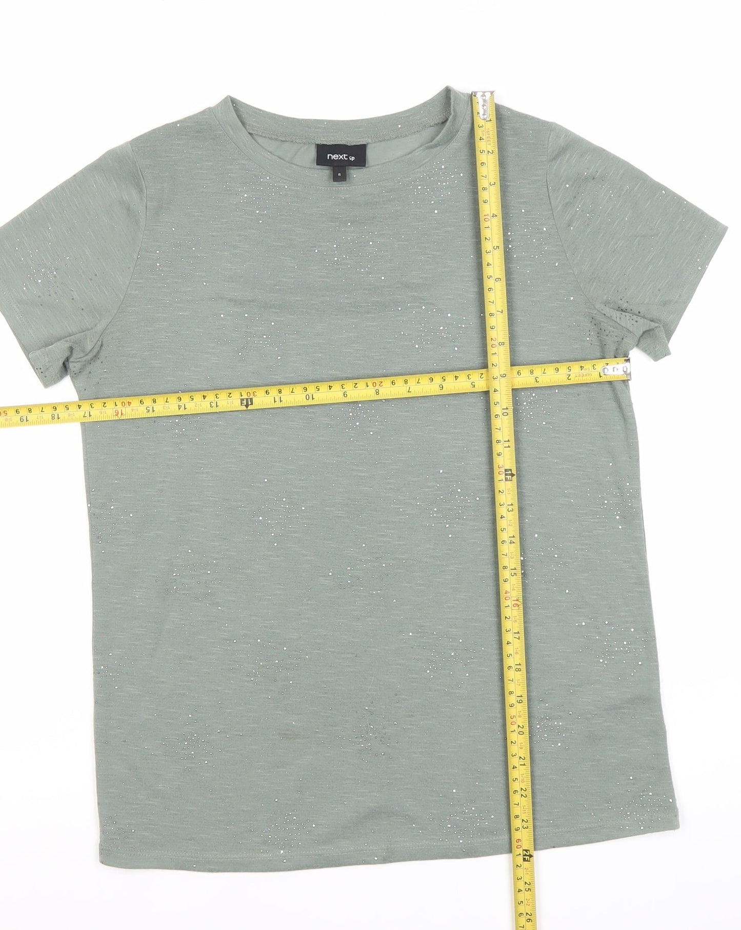 Womens UK Size 6 NEXT Green Basic T-Shirt