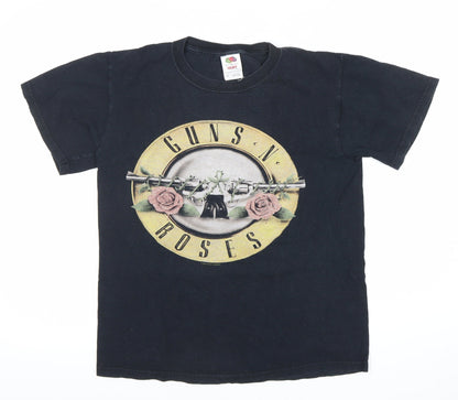 Mens UK Size S Fruit of the Loom Black  T-Shirt