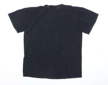 Mens UK Size S Fruit of the Loom Black  T-Shirt