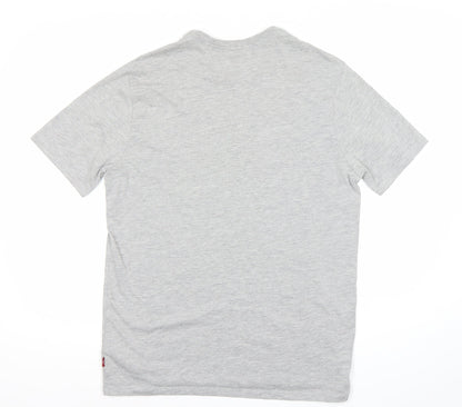 Levi's Mens Grey Logo Graphic Print Crew Neck T-Shirt Size M