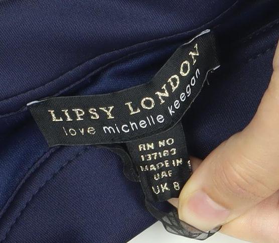 Lipsy London Women’s Blue Floral Lace Pencil Skirt Size 8