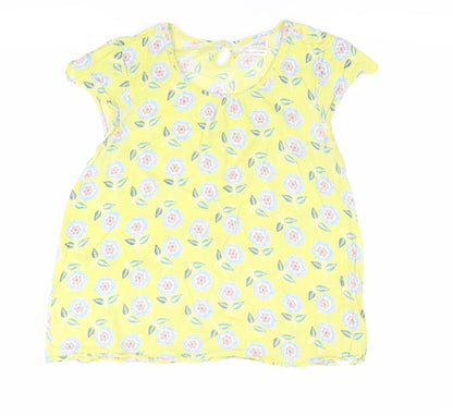 Seasalt Womens Yellow Floral Cotton Tunic Blouse Size 12