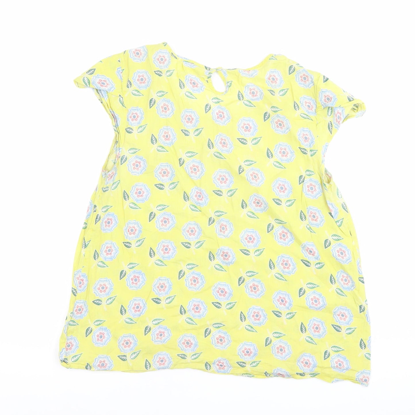 Seasalt Womens Yellow Floral Cotton Tunic Blouse Size 12