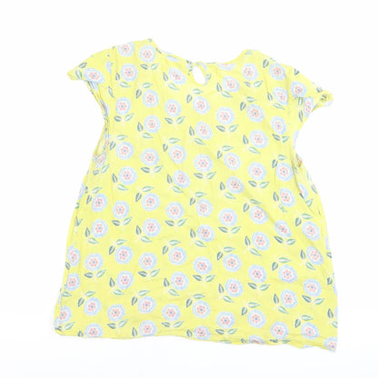 Seasalt Womens Yellow Floral Cotton Tunic Blouse Size 12