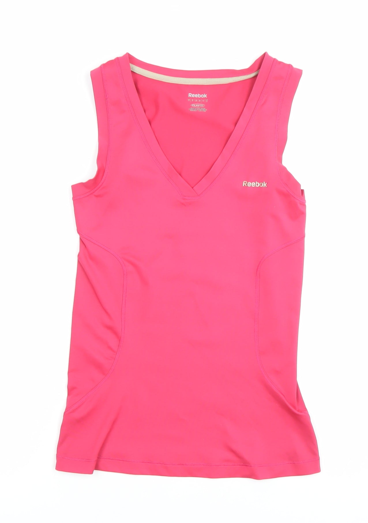 Reebok Women’s Pink Slim Fit V-Neck Tank Top S Activewear