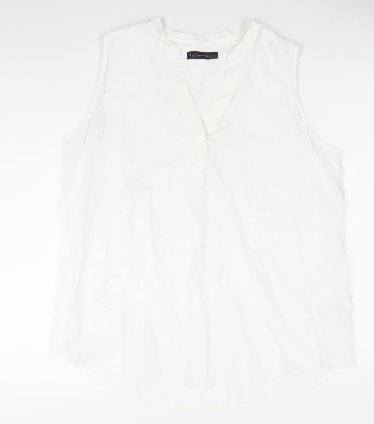 Womens UK Size 18 Marks and Spencer White Basic Blouse