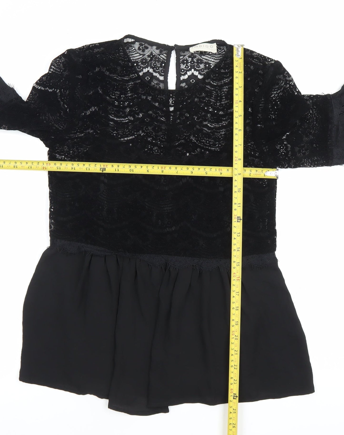 Womens UK Size 8 Marks and Spencer Black Tunic Blouse