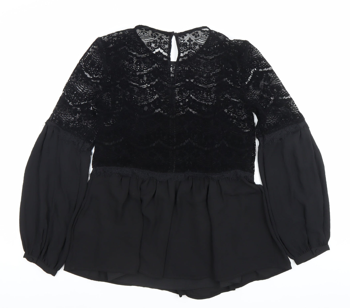 Womens UK Size 8 Marks and Spencer Black Tunic Blouse