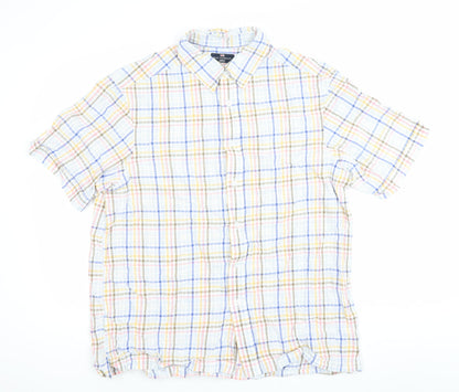 Marks & Spencer Men’s Multicoloured XL 44-46" Check Cotton Short Sleeve Shirt