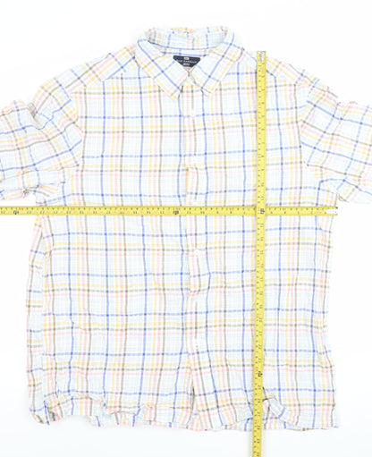 Marks & Spencer Men’s Multicoloured XL 44-46" Check Cotton Short Sleeve Shirt