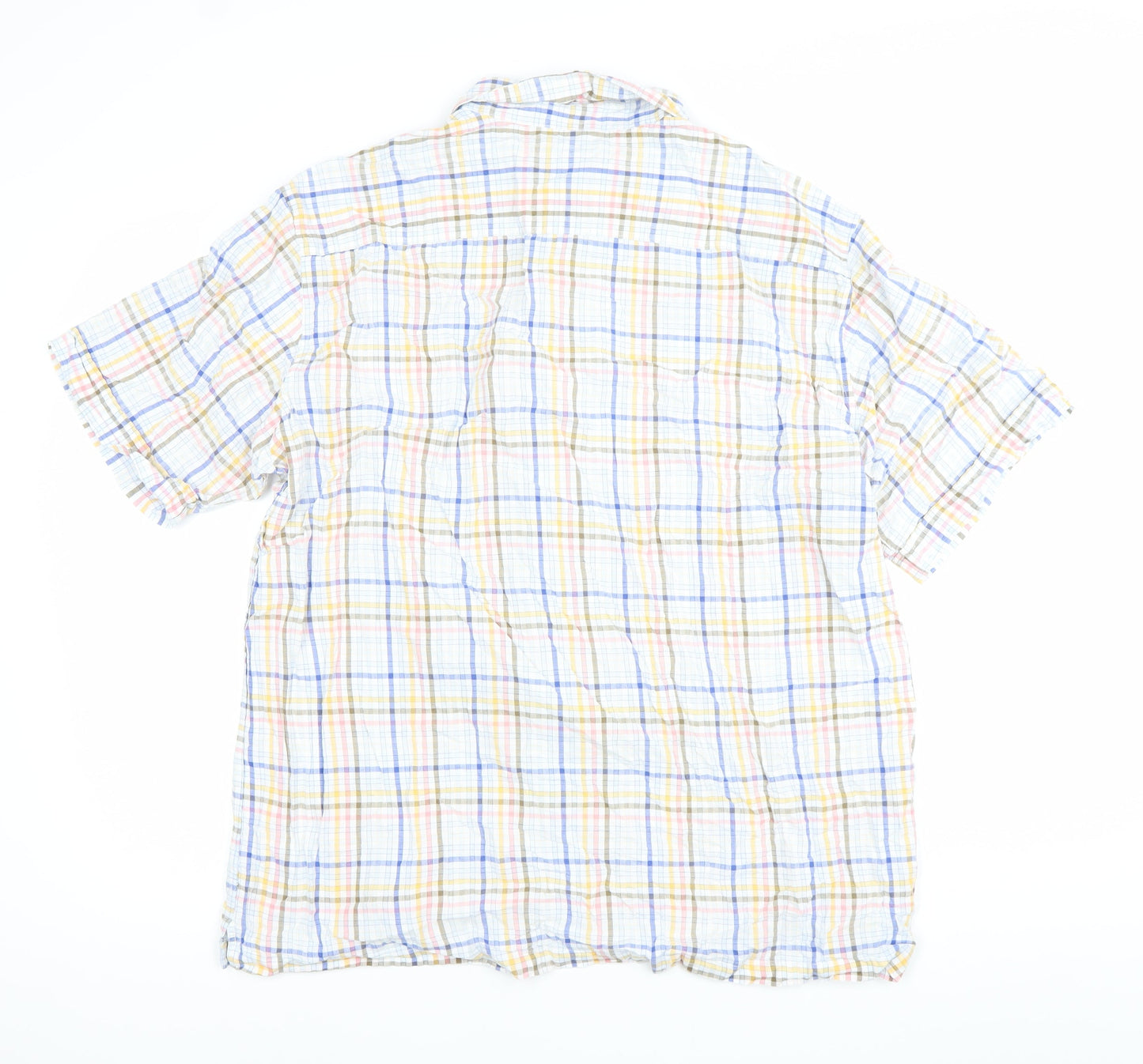 Marks & Spencer Men’s Multicoloured XL 44-46" Check Cotton Short Sleeve Shirt