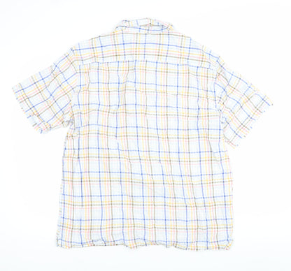 Marks & Spencer Men’s Multicoloured XL 44-46" Check Cotton Short Sleeve Shirt