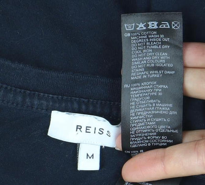 Reiss Men’s Black Cotton Crew Neck Short Sleeve T-Shirt M