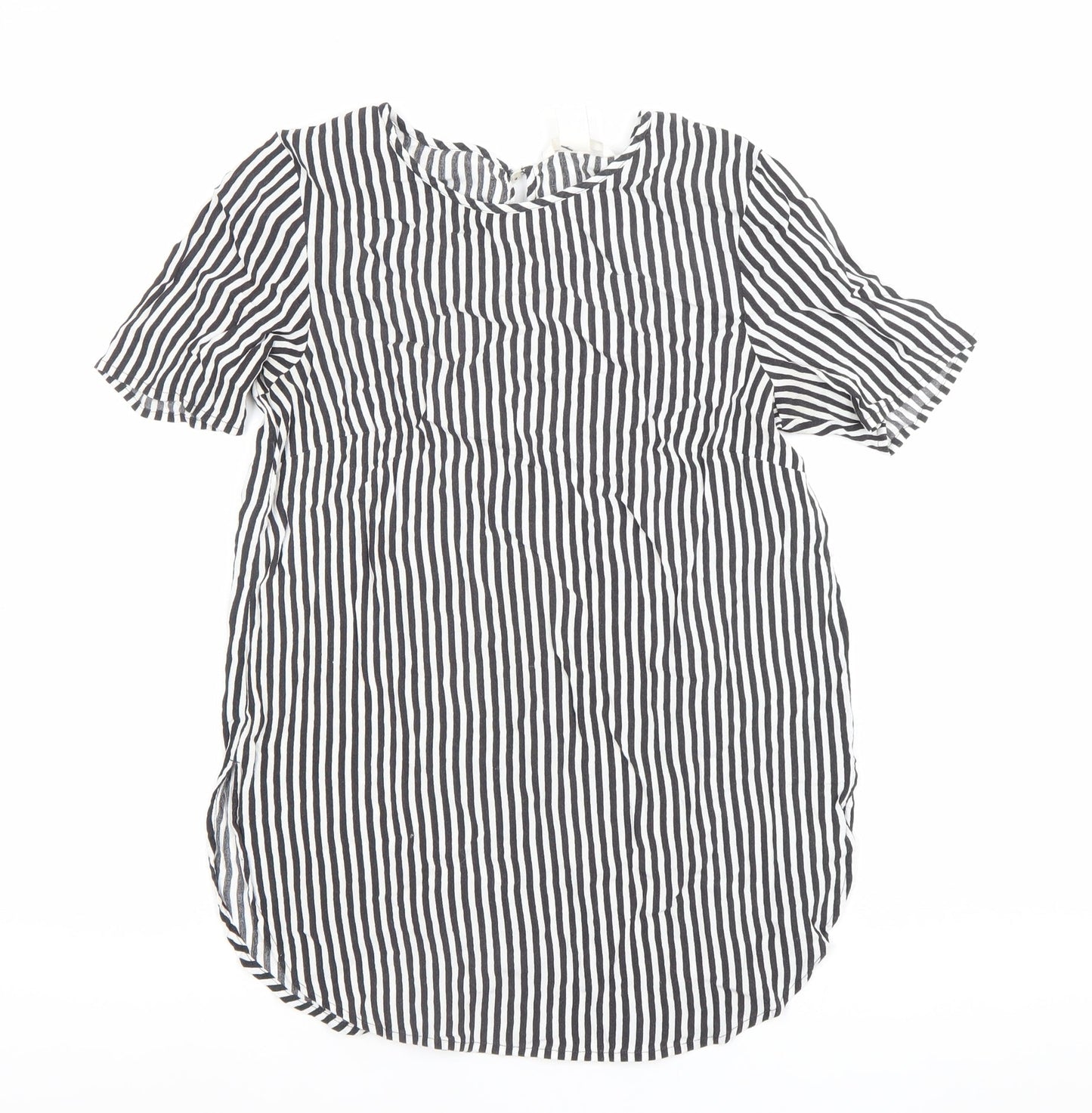 Womens UK Size 6 H&M Black Tunic Blouse