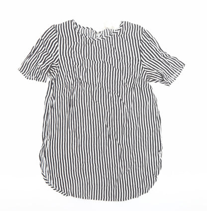 Womens UK Size 6 H&M Black Tunic Blouse