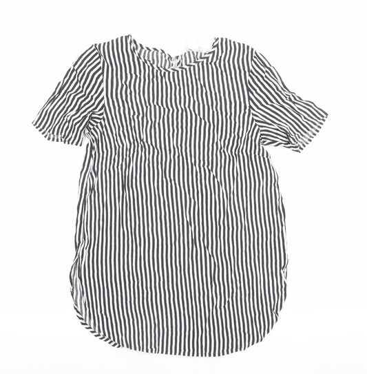 Womens UK Size 6 H&M Black Tunic Blouse