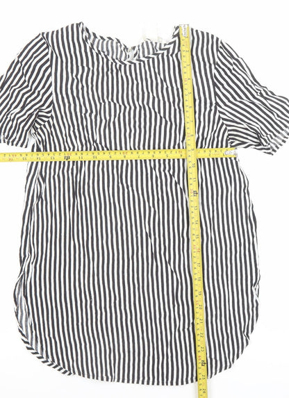 Womens UK Size 6 H&M Black Tunic Blouse