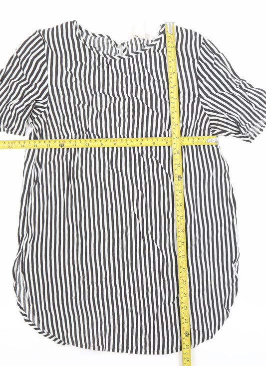 Womens UK Size 6 H&M Black Tunic Blouse
