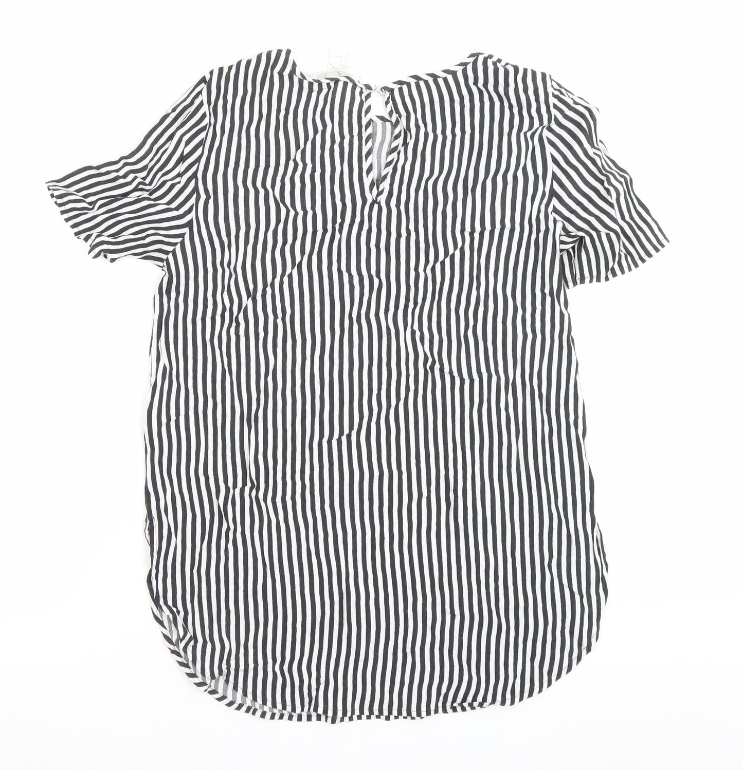 Womens UK Size 6 H&M Black Tunic Blouse