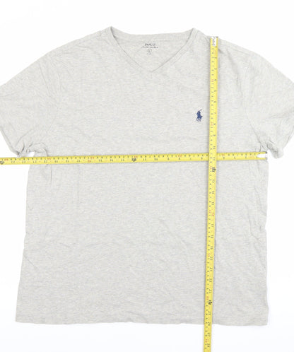Ralph Lauren Men's Grey V-Neck Cotton T-Shirt Size L