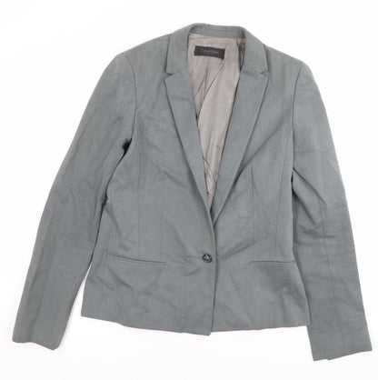 Calvin Klein Women’s Grey Wool Blazer Size 10 Tailored Work Jacket