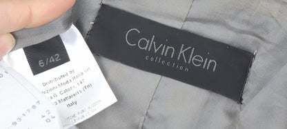 Calvin Klein Women’s Grey Wool Blazer Size 10 Tailored Work Jacket