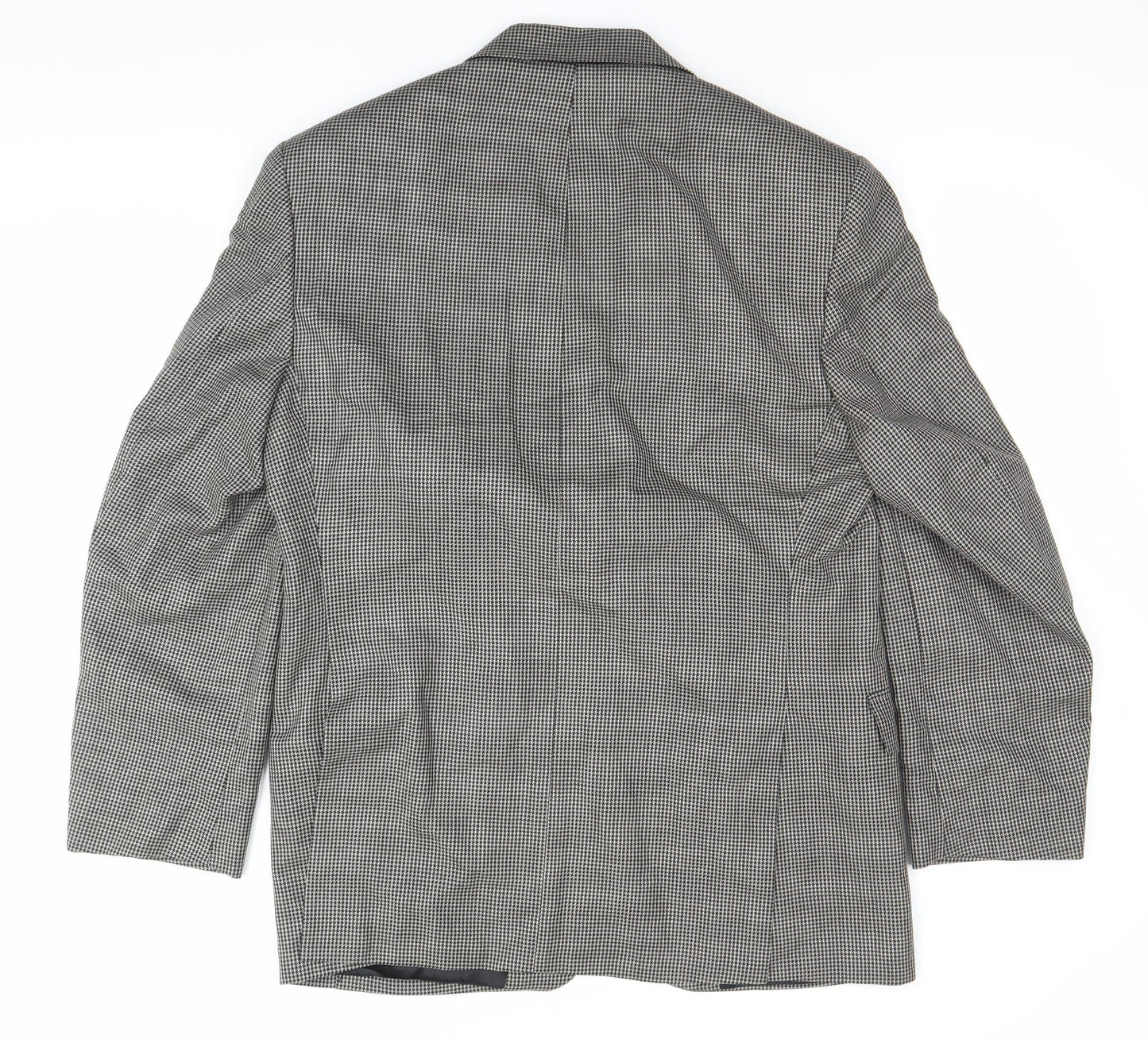 Marks and Spencer Men Black & White Checked Wool Blazer Jacket 40R