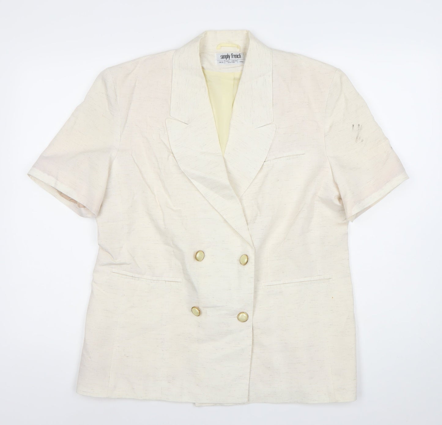 Simply French Women’s Ivory Double-Breasted Blazer UK 16
