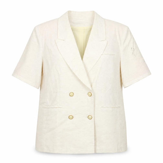 Simply French Women’s Ivory Double-Breasted Blazer UK 16