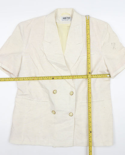 Simply French Women’s Ivory Double-Breasted Blazer UK 16