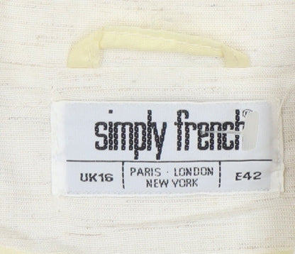 Simply French Women’s Ivory Double-Breasted Blazer UK 16