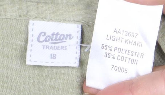 Cotton Traders Womens Green Size 18 Tunic Button-Up Long Sleeve Top