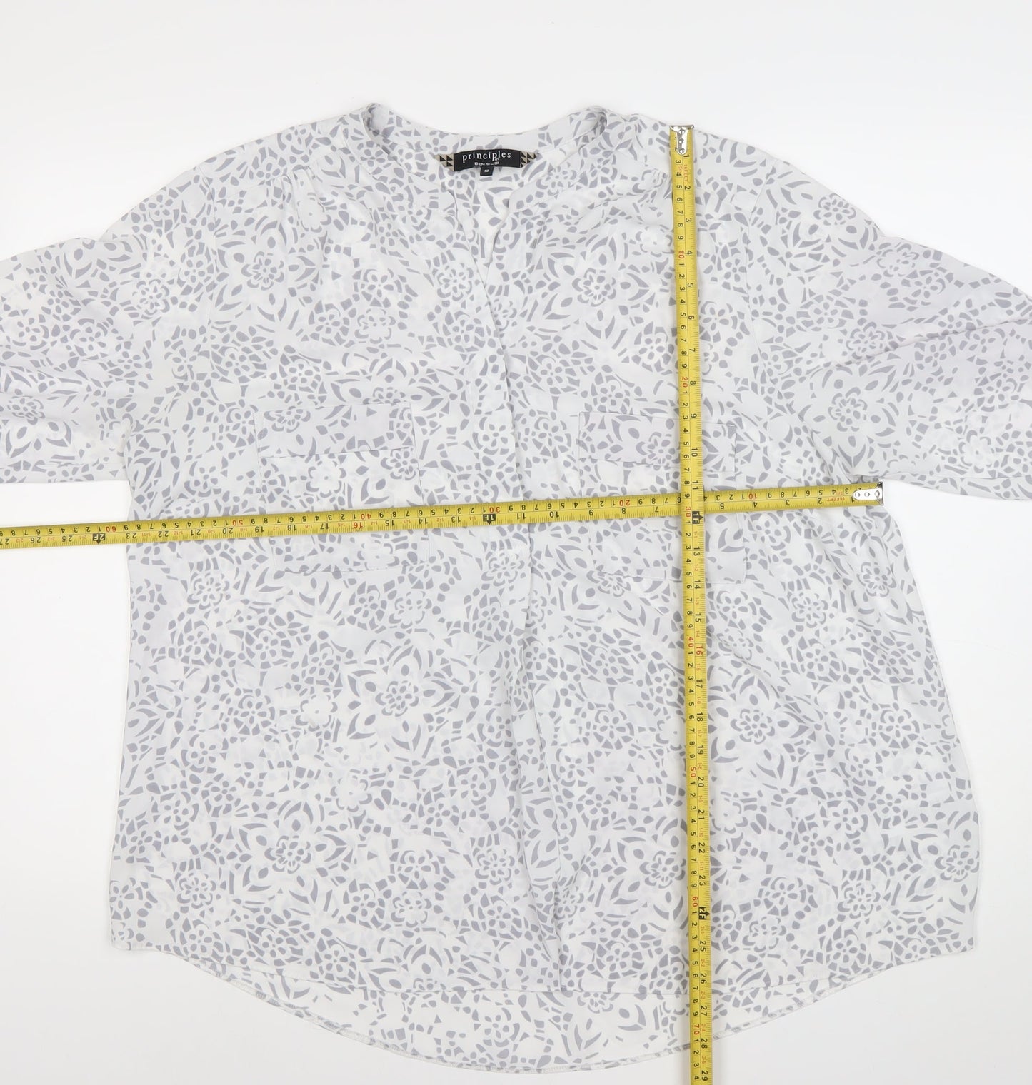Womens UK Size 18 Principles by Ben de Lisi White Tunic Blouse