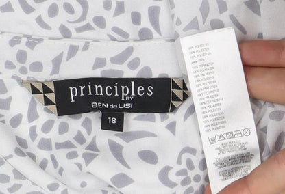 Womens UK Size 18 Principles by Ben de Lisi White Tunic Blouse