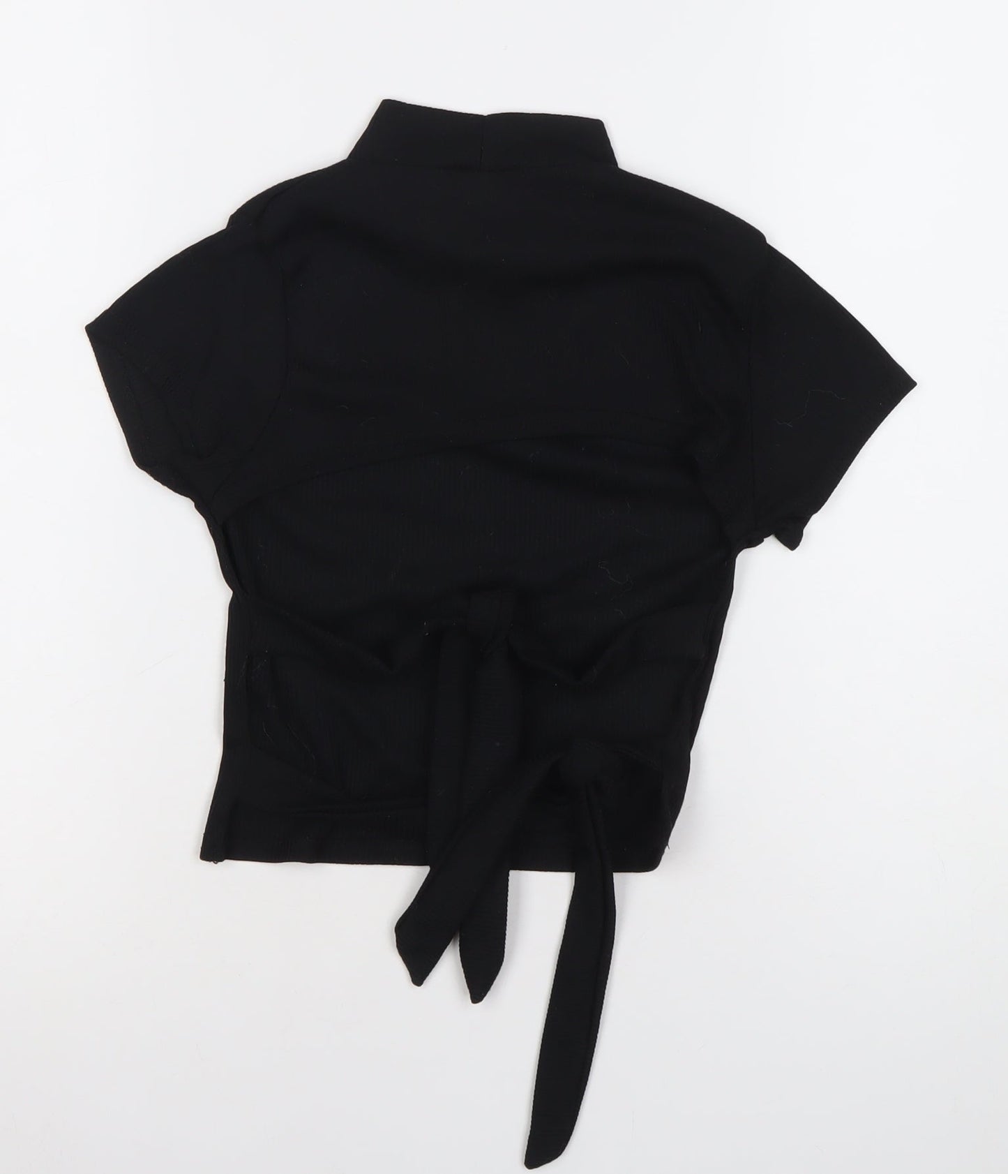 PrettyLittleThing Women’s Black Size 8 Cropped Mock Neck T-Shirt