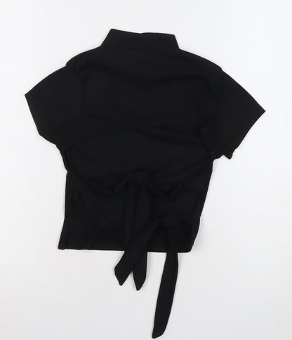 PrettyLittleThing Women’s Black Size 8 Cropped Mock Neck T-Shirt