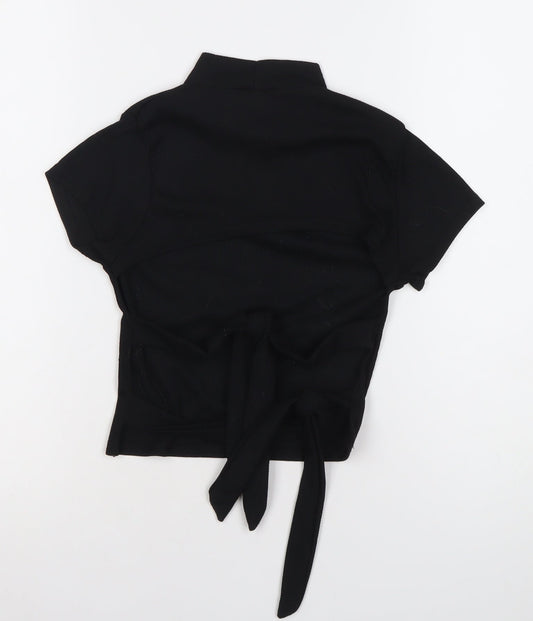 PrettyLittleThing Women’s Black Size 8 Cropped Mock Neck T-Shirt