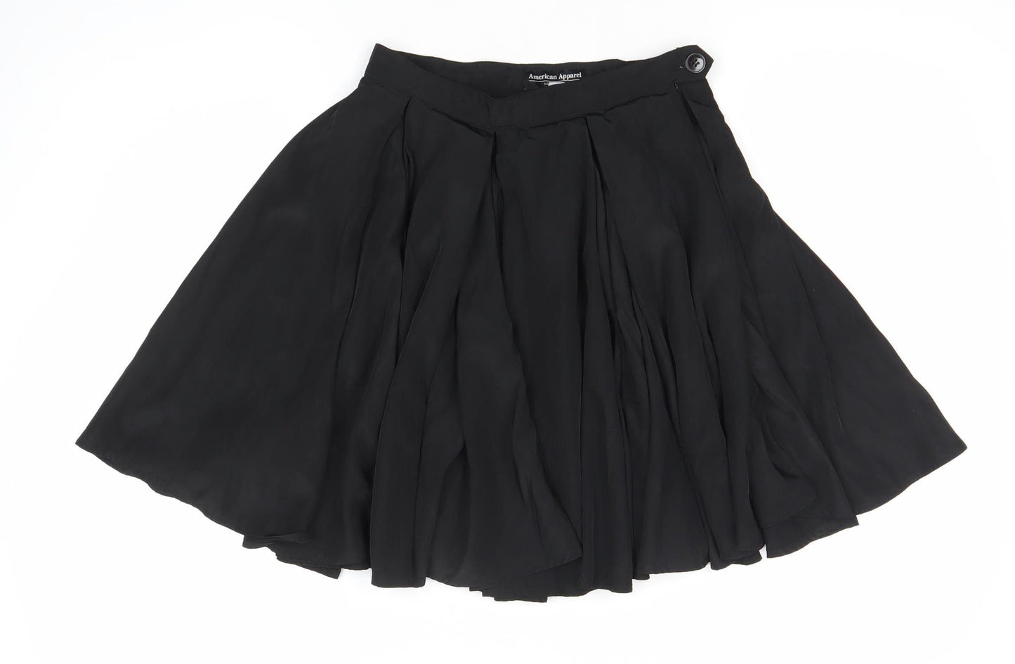American Apparel Women’s Black Flare Knee Length Skirt Size S Polyester