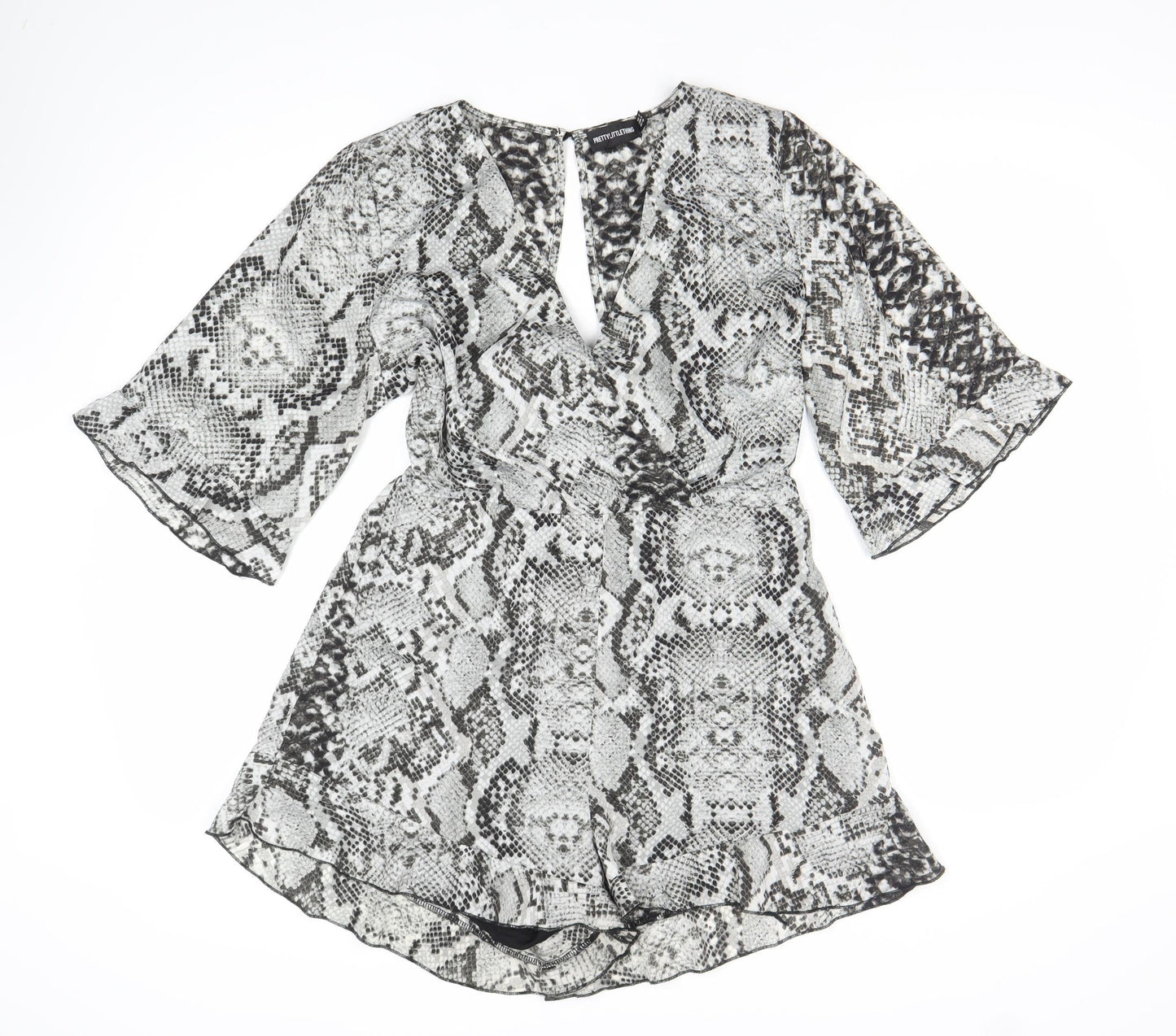 PrettyLittleThing Women’s Multicoloured Snake Print Size 12 Playsuit