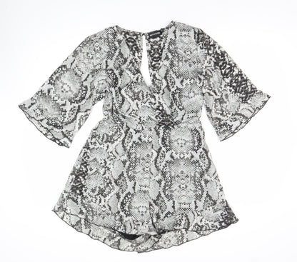 PrettyLittleThing Women’s Multicoloured Snake Print Size 12 Playsuit