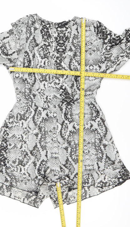 PrettyLittleThing Women’s Multicoloured Snake Print Size 12 Playsuit