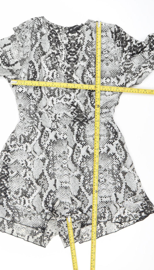 PrettyLittleThing Women’s Multicoloured Snake Print Size 12 Playsuit