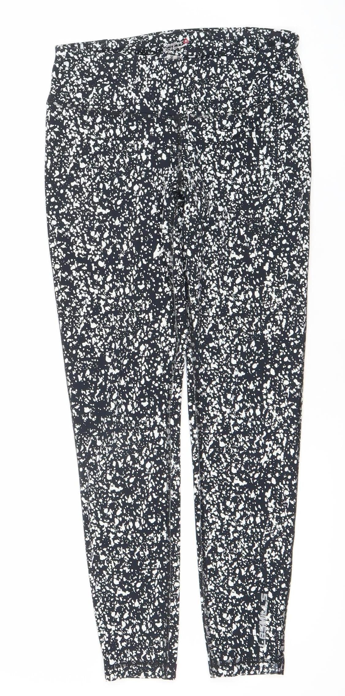 Reebok Women’s Black Speedwick Leggings Size S Slim Fit Gym Yoga