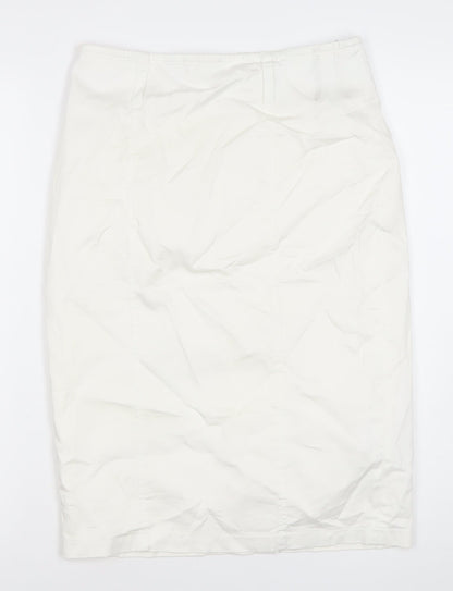 Gerry Weber Women’s White Cotton Stretch Pencil Skirt Size 10