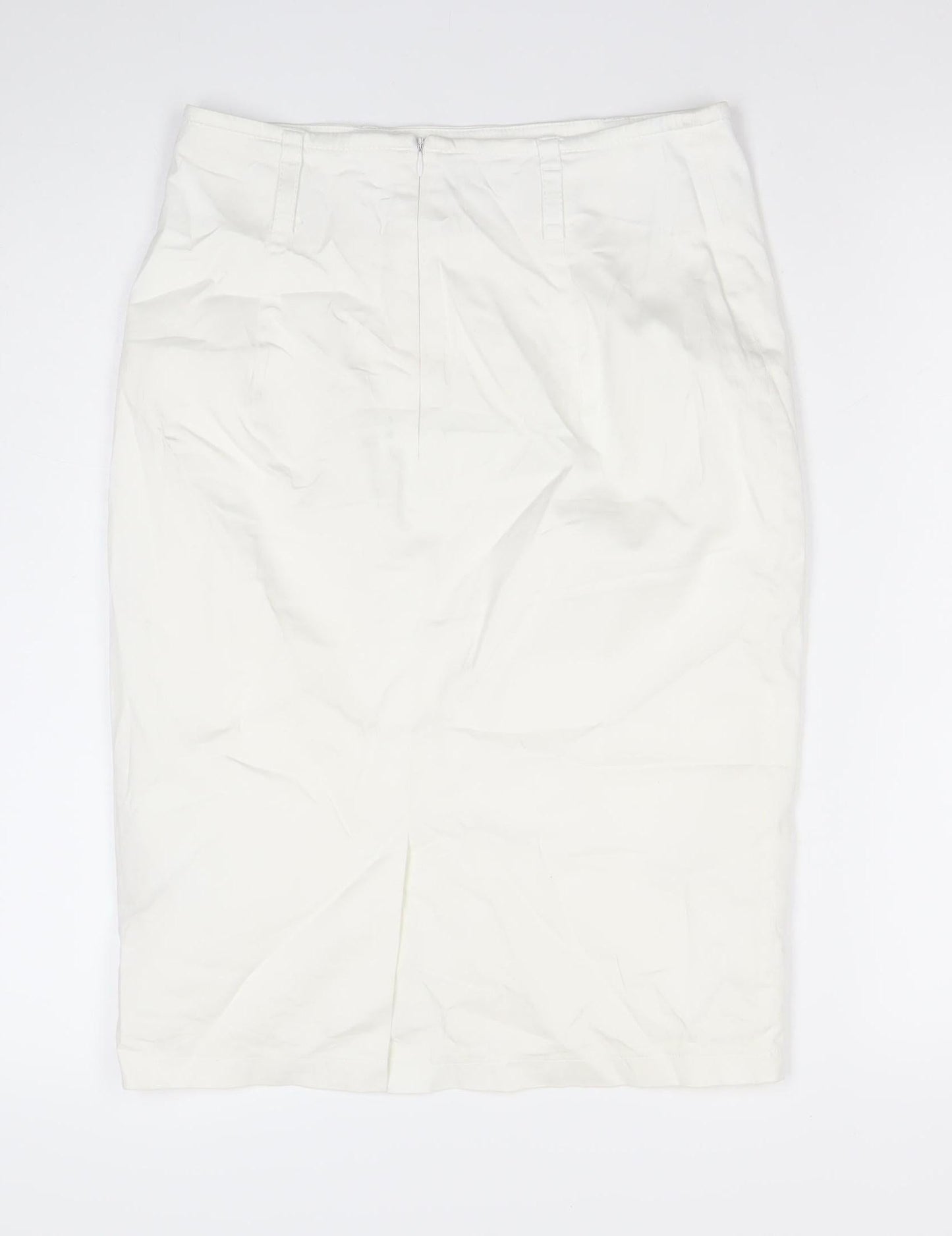 Gerry Weber Women’s White Cotton Stretch Pencil Skirt Size 10