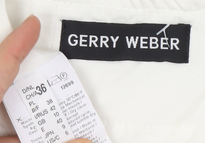 Gerry Weber Women’s White Cotton Stretch Pencil Skirt Size 10