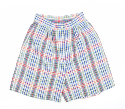 Next Womens Multicoloured Plaid Bermuda Shorts Size 12 Cotton Blend