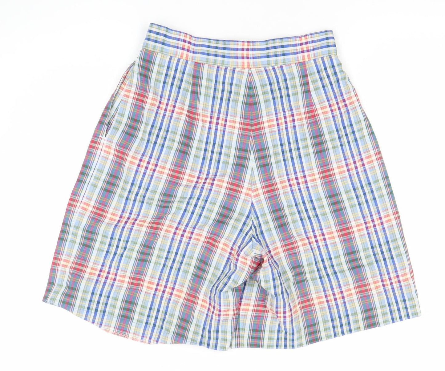 Next Womens Multicoloured Plaid Bermuda Shorts Size 12 Cotton Blend